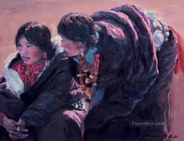 チベット Painting - チベット女性 チェン・イーフェイ チベット